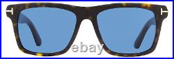 Tom Ford Rectangular Sunglasses TF906 Buckley-02 52V Dark Havana 56mm FT0906