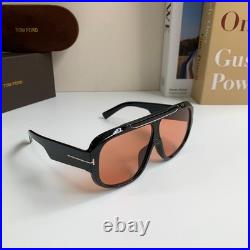 Tom Ford Rellen FT1093 01E Sunglasses 71-7-120 Black Frame Orange Lens UV Shades