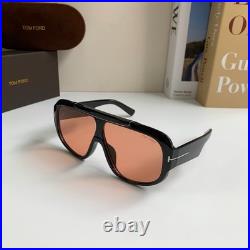 Tom Ford Rellen FT1093 01E Sunglasses 71-7-120 Black Frame Orange Lens UV Shades