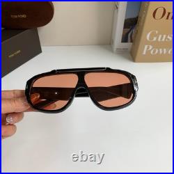 Tom Ford Rellen FT1093 01E Sunglasses 71-7-120 Black Frame Orange Lens UV Shades
