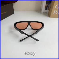 Tom Ford Rellen FT1093 01E Sunglasses 71-7-120 Black Frame Orange Lens UV Shades
