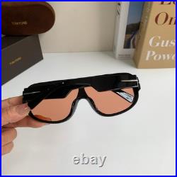 Tom Ford Rellen FT1093 01E Sunglasses 71-7-120 Black Frame Orange Lens UV Shades