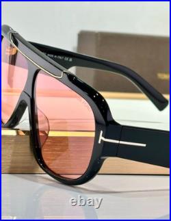 Tom Ford Rellen Mask Sunglasses TF1093 Black/Light Orange 71-7-120mm New