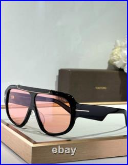 Tom Ford Rellen Mask Sunglasses TF1093 Black/Light Orange 71-7-120mm New