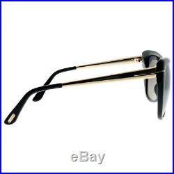 Tom Ford Reveka FT 0512 01C Black Gold Plastic Sunglasses Grey Gradient Lens