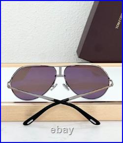 Tom Ford Rickie TF1281 Silver Brown Aviator Sunglasses 63-10-135