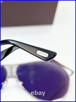 Tom Ford Rickie TF1281 Silver Brown Aviator Sunglasses 63-10-135