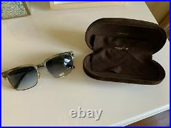 Tom Ford River Clubmaster Sunglasses in Beige Horn TF367 60B 57
