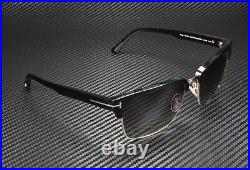 Tom Ford River FT0367 01D Shiny Black Smoke Polarized 57 mm Men's Sunglasses