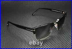 Tom Ford River FT0367 01D Shiny Black Smoke Polarized 57 mm Men's Sunglasses