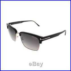 Tom Ford River TF 367 01D Shiny Black Gold Sunglasses Grey Polarized Lens