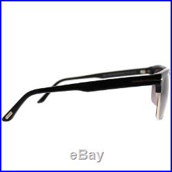 Tom Ford River TF 367 01D Shiny Black Gold Sunglasses Grey Polarized Lens