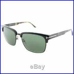 Tom Ford River TF 367 02B Matte Black Metal Square Sunglasses Grey Gradient Lens