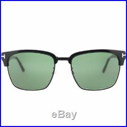 Tom Ford River TF 367 02B Matte Black Metal Square Sunglasses Grey Gradient Lens