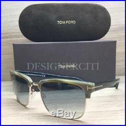 Tom Ford River TF367 367 Sunglasses Grey Green Horn Black 60B Authentic 57mm