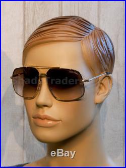 Tom Ford Ronnie Aviator Sunglasses Shiny Black Gold Brown Gradient Ft 0439 01g