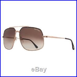 Tom Ford Ronnie TF 439 48F Gold/Havana Brown Square Aviator Sunglasses