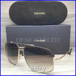 Tom Ford Ronnie TF439 439 Sunglasses Gold Brown Havana 48F Authentic 60mm