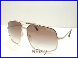 Tom Ford Ronnie TF439 48F Gold Brown Gradient Aviator Sunglasses 60 13 140