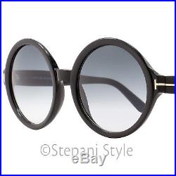 Tom Ford Round Sunglasses TF369 Juliet 01B Black/Gold FT0369