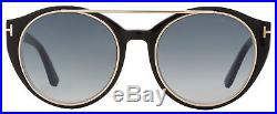 Tom Ford Round Sunglasses TF383 Joan 01W Black/Rose Gold FT0383