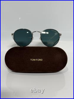 Tom Ford Ryan-02 TF649 14N Gunmetal Round Metal Unisex Sunglasses 50mm