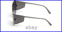 Tom Ford SPECTOR FT0708 TF 708 08A Dark Ruthenium Grey Lens Shield Sunglasses