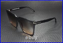 Tom Ford Sabrina-02 FT0764 01B Shiny Black Gradnt Smoke 58 mm Women's Sunglasses