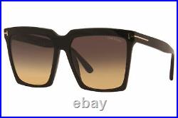 Tom Ford Sabrina-02 TF764 01B Sunglasses Women's Black/Smoke-Yellow Gradient