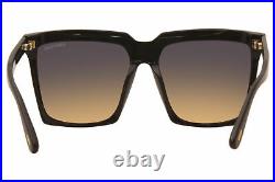Tom Ford Sabrina-02 TF764 01B Sunglasses Women's Black/Smoke-Yellow Gradient