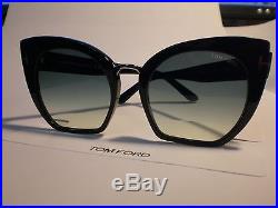 Tom Ford Samantha 02 Tf553-01w Black Cropped Cat-eye Sunglasses, 5521