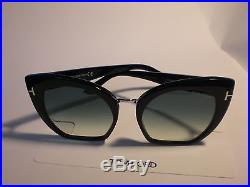 Tom Ford Samantha 02 Tf553-01w Black Cropped Cat-eye Sunglasses, 5521
