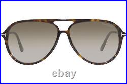 Tom Ford Samson TF909 52Q Sunglasses Men's Havana/Brown/Blue/Silver Mirror 62mm