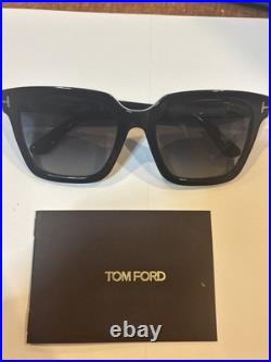 Tom Ford Selby TF952 01D Sunglasses Women's Shiny Black/Polarized Smoke 55mm