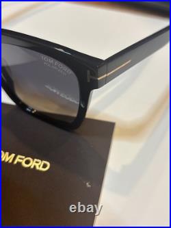 Tom Ford Selby TF952 01D Sunglasses Women's Shiny Black/Polarized Smoke 55mm