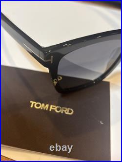 Tom Ford Selby TF952 01D Sunglasses Women's Shiny Black/Polarized Smoke 55mm