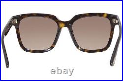 Tom Ford Selby Tf952 52f Dark Havana Women's Square Sunglasses Made In Italy