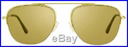 Tom Ford Semi-Rimless Sunglasses TF667 Abott 30G Yellow Gold/Havana 56mm FT0667
