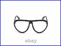 Tom Ford Shiny Black & Clear Pilot Sunglasses FT0769-59001