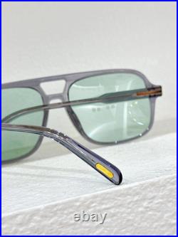 Tom Ford Shiny Gray Frame Aviator Sunglasses 60 18-140