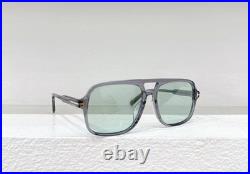 Tom Ford Shiny Gray Frame Aviator Sunglasses 60 18-140
