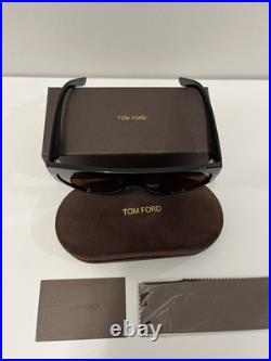 Tom Ford Solid Black Frame Brown Lens Sunglasses Made in Italy 55-20-137 Case