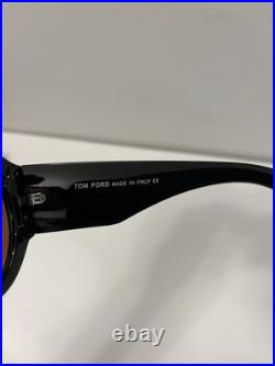 Tom Ford Solid Black Frame Brown Lens Sunglasses Made in Italy 55-20-137 Case