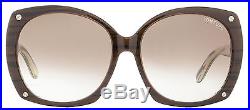 Tom Ford Square Sunglasses TF362 Gabriella 50F Brown/White Horn FT0362