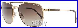 Tom Ford Square Sunglasses TF377 Edward 28K 58mm Rose Gold/Matte Sage FT0377