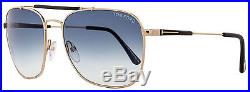 Tom Ford Square Sunglasses TF377 Edward 28W 60mm Rose Gold/Matte Black FT0377
