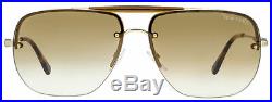 Tom Ford Square Sunglasses TF380 Nils 28F Gold/Dark Havana 61mm FT0380