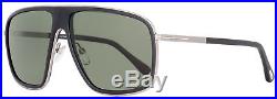 Tom Ford Square Sunglasses TF463 Quentin 02R Matte Black/Ruthenium Polarized FT0