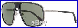 Tom Ford Square Sunglasses TF463 Quentin 02R Matte Black/Ruthenium Polarized FT0