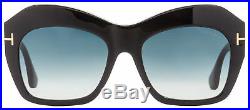 Tom Ford Square Sunglasses TF534 Emmanuelle 01W Black/Gold 54mm FT0534